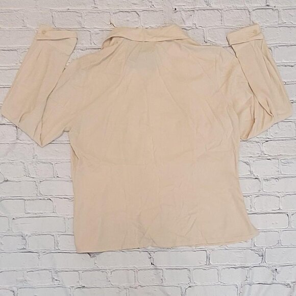 Laura Scott size 16 Cream button-up shirt with a relaxed fit #preppy #vintage - Picture 6 of 6